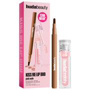 HUDA BEAUTY 
Kiss Me Lip Contour Stain and Lip Jelly Gift Set Color: Pink Nude - neutral brown and sheer rosy pink