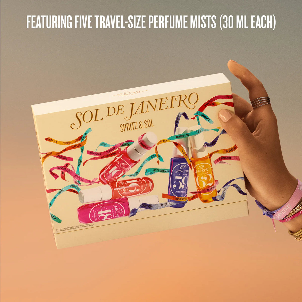SOL DE JANEIRO Spritz & Sol
Spritz & Sol A limited-edition, ready-to-gift set of five travel-sized perfume mists.