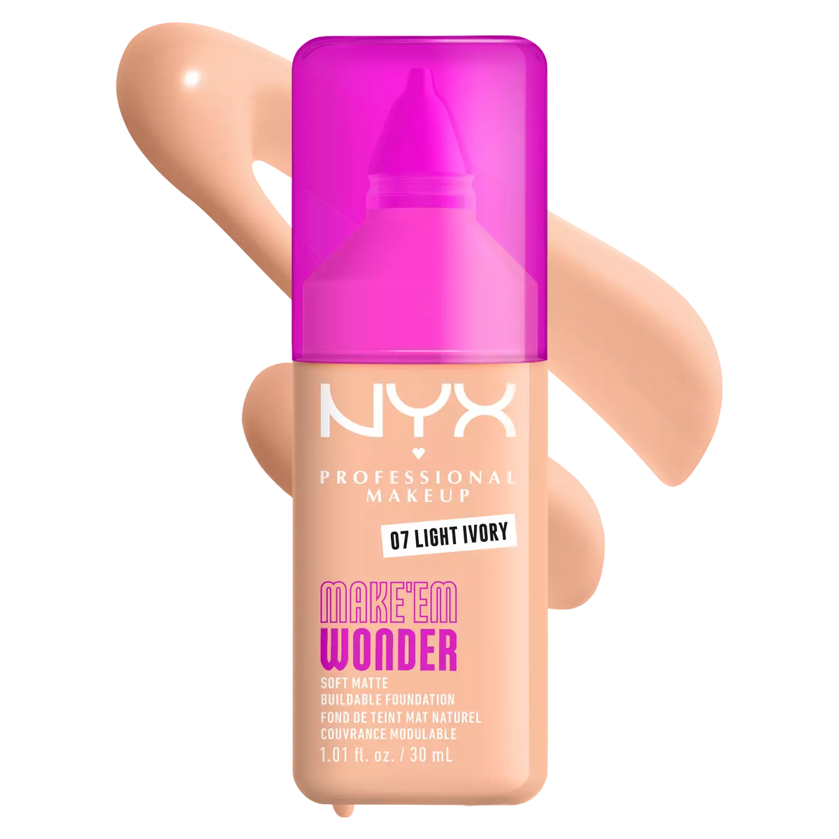 NYX Make ‘Em Wonder™ Soft Matte Buildable Foundation :Light Ivory
