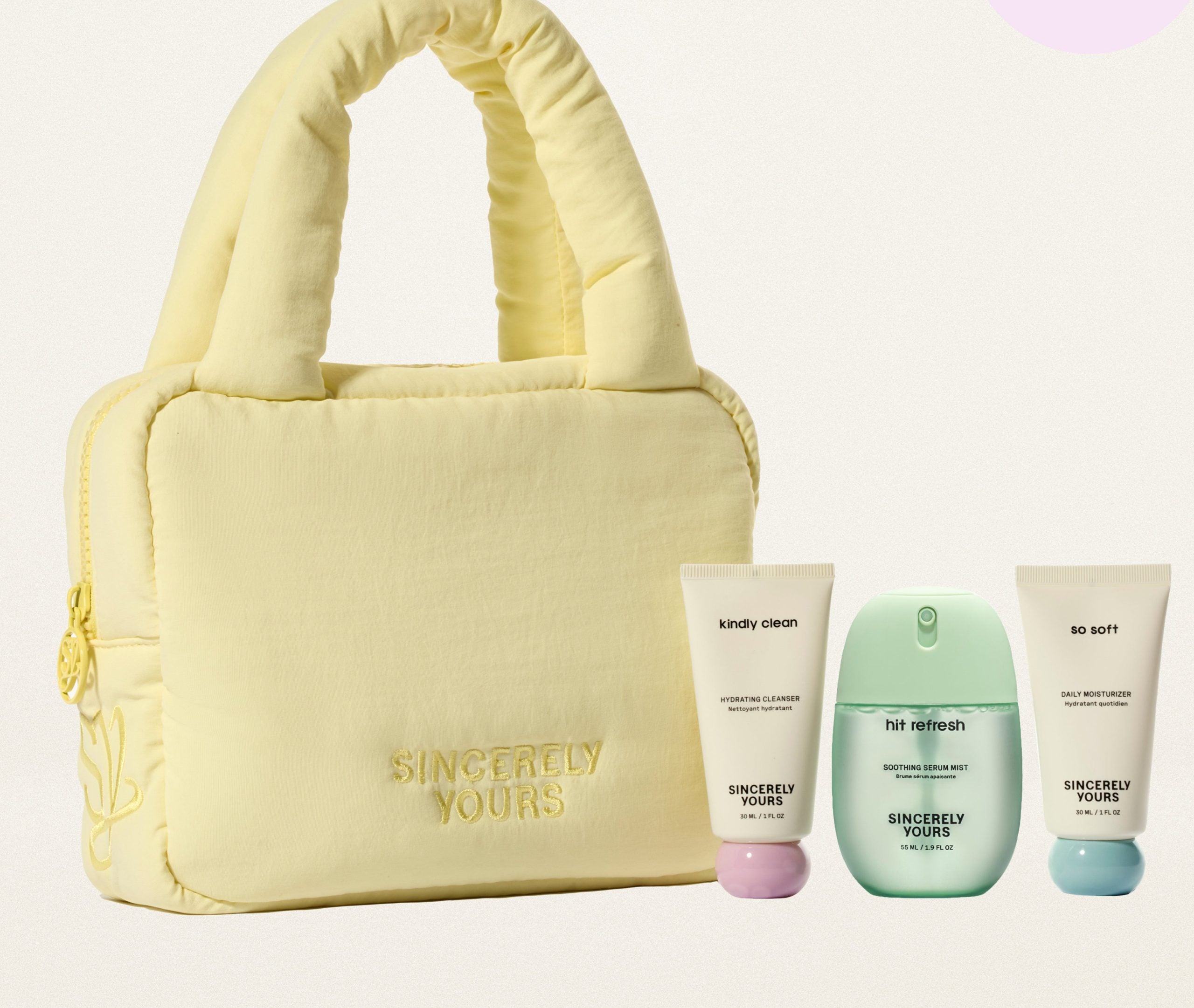 SINCERELY YOURS SET 3pcs WITH BAG( serum + moisturizer + cleanser)