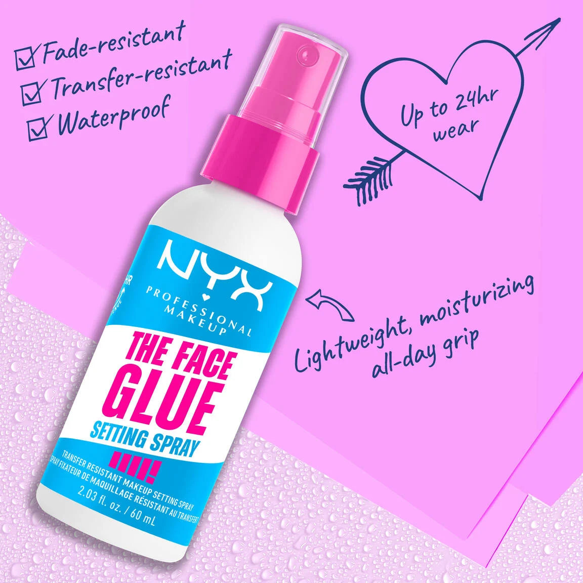 NYX THE FACE GLUE SETTING SPRAY-60Ml