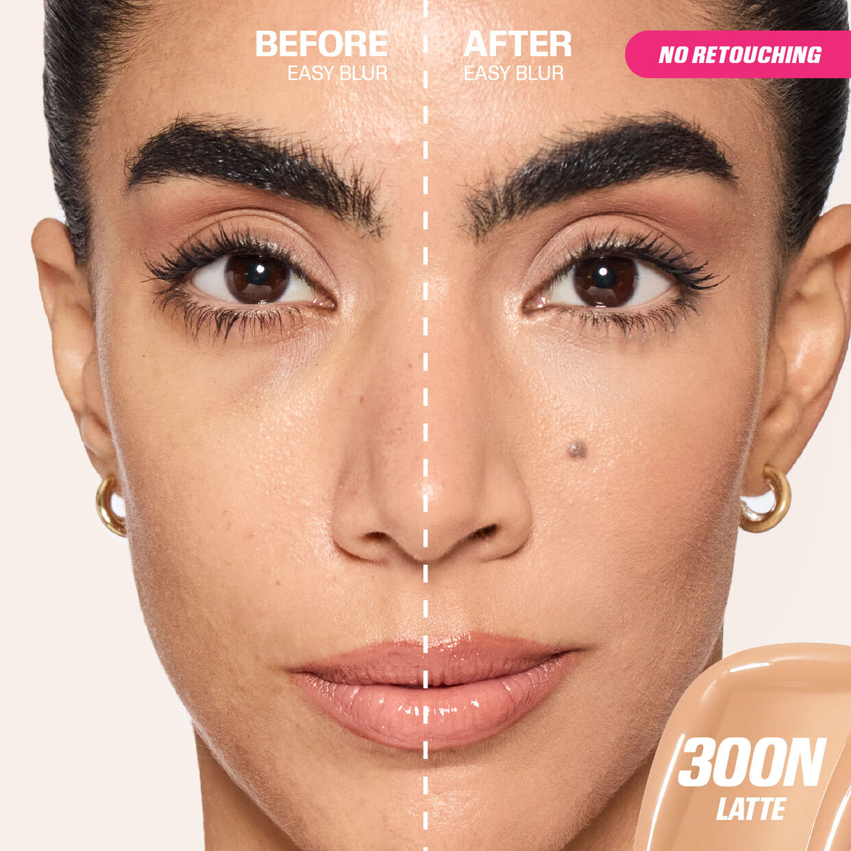 HUDABEAUTY EASY BLUR FOUNDATION MINI-LATTE 300N-