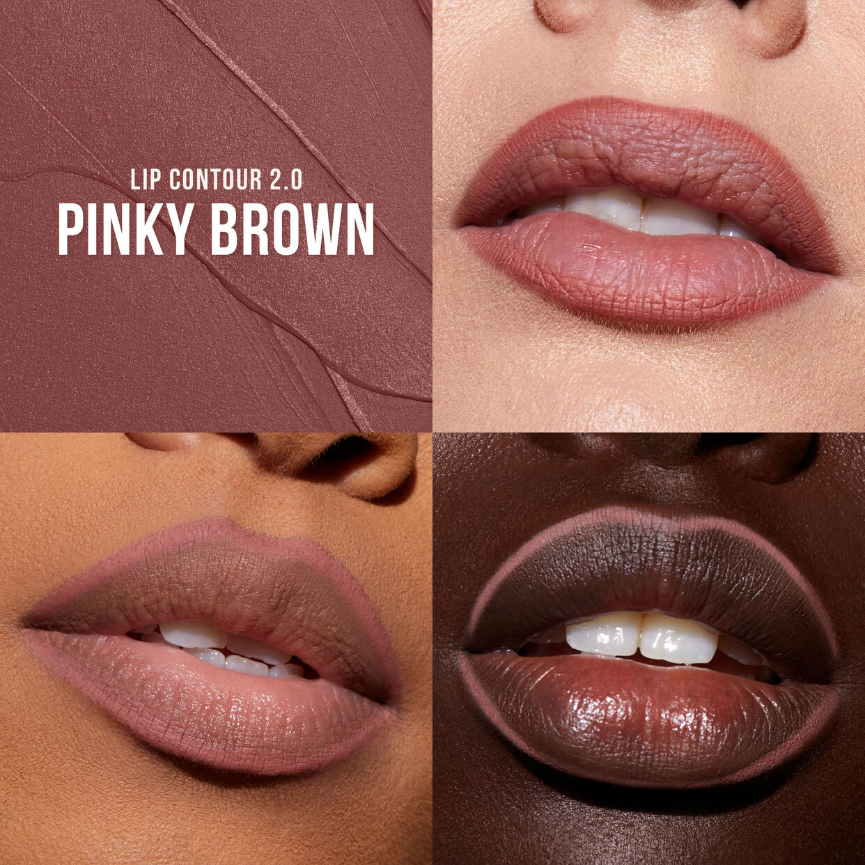 HUDA BEAUTY BOMBSHELL LIP DUO - LIP CONTOUR 2.0  BOMBSHELL PINKY BROWN AND BOMBSHELL LIQUID MATTE -