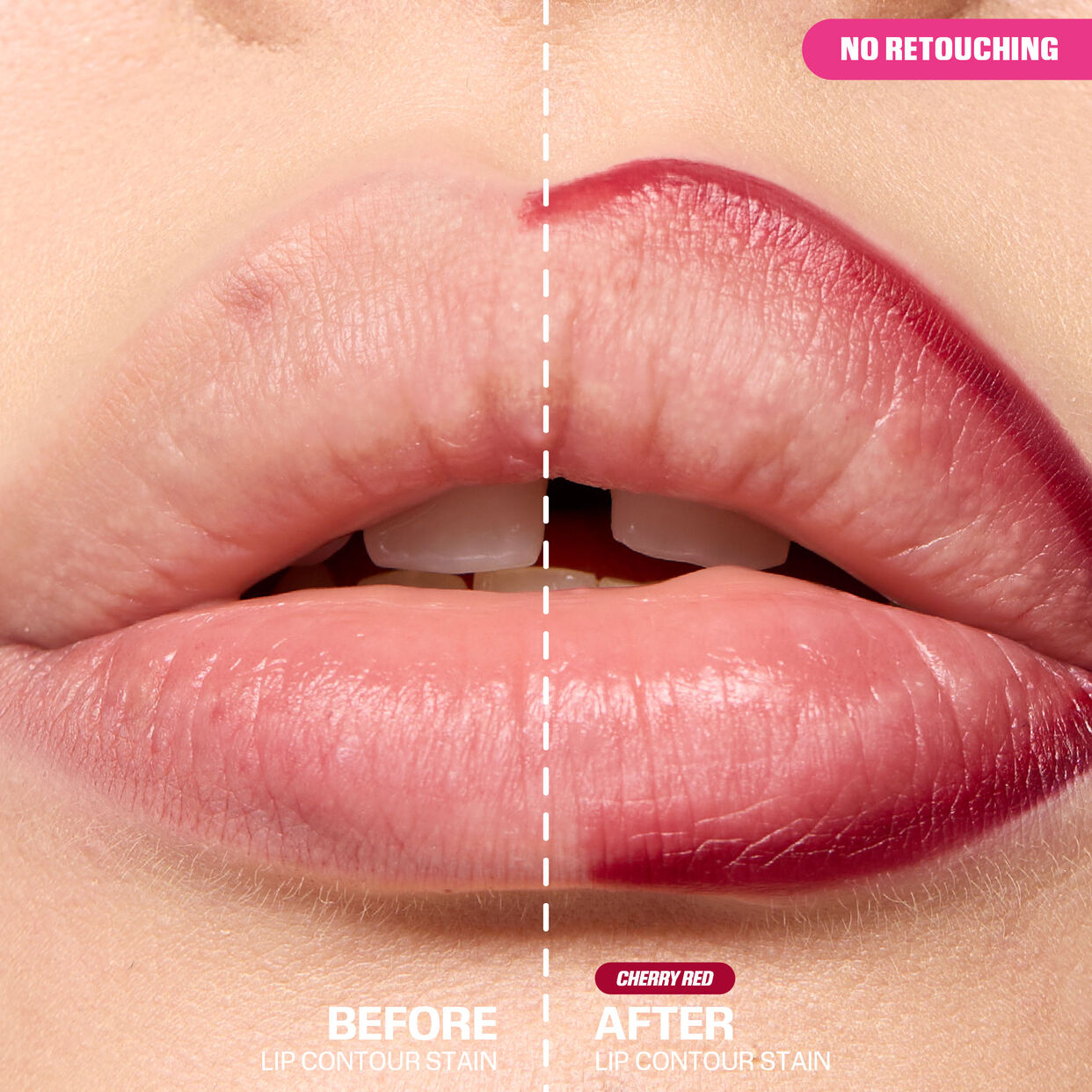 HUDABEAUTY Lip Contour Lip Stain For 12-Hour Wear Cherry Red