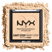 NYX Can't Stop Won't Stop Mattifying Pressed Powder Lightweight Pro Mattifying Face Powder- LIGHT