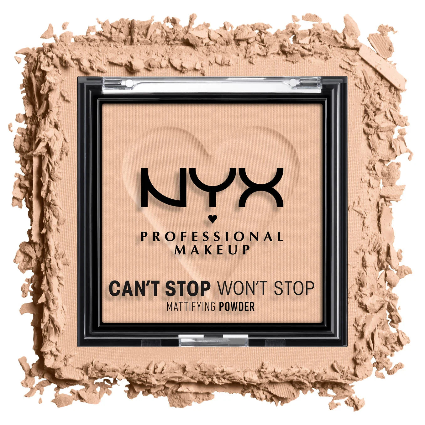 NYX Can't Stop Won't Stop Mattifying Pressed Powder Lightweight Pro Mattifying Face Powder- LIGHT MEDIUM