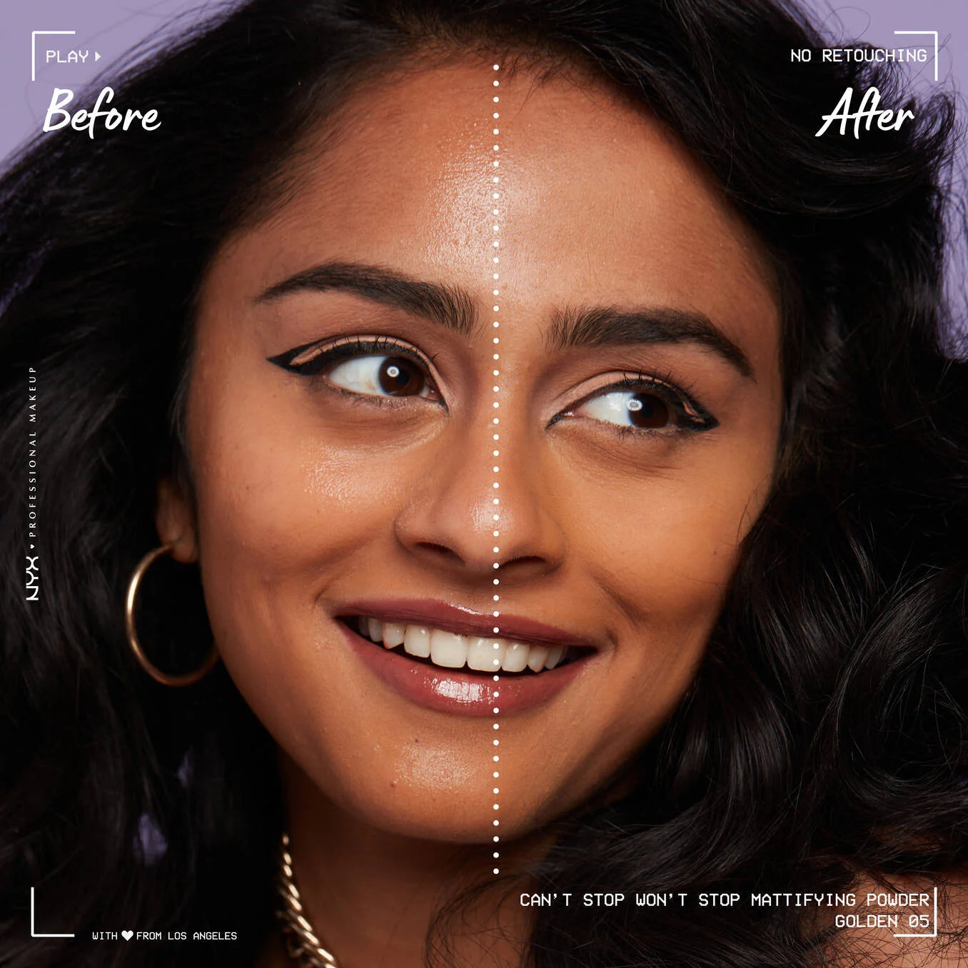 NYX Can't Stop Won't Stop Mattifying Pressed Powder Lightweight Pro Mattifying Face Powder-GOLDEN