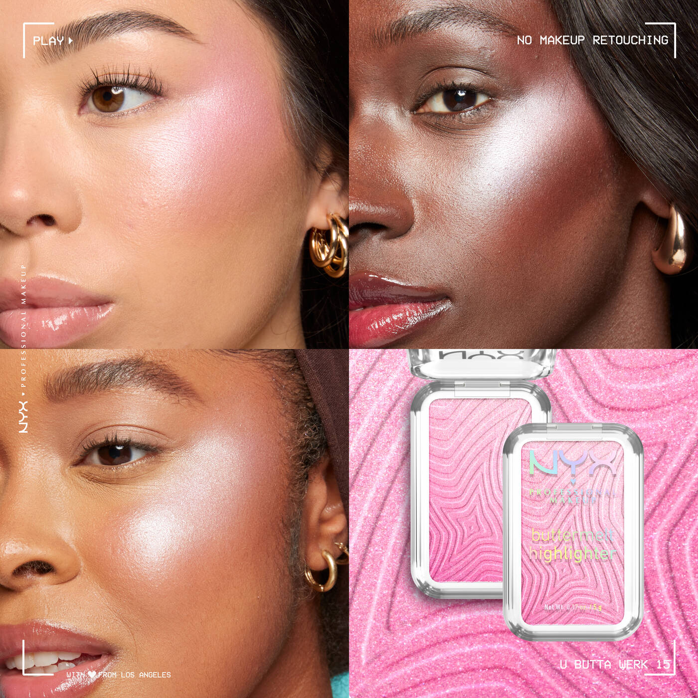 NYX BUTTERMELT HIGHLIGHTER Butter smooth glowy highlighter in eight shades-U BUTTA WERK FROSTY PINK