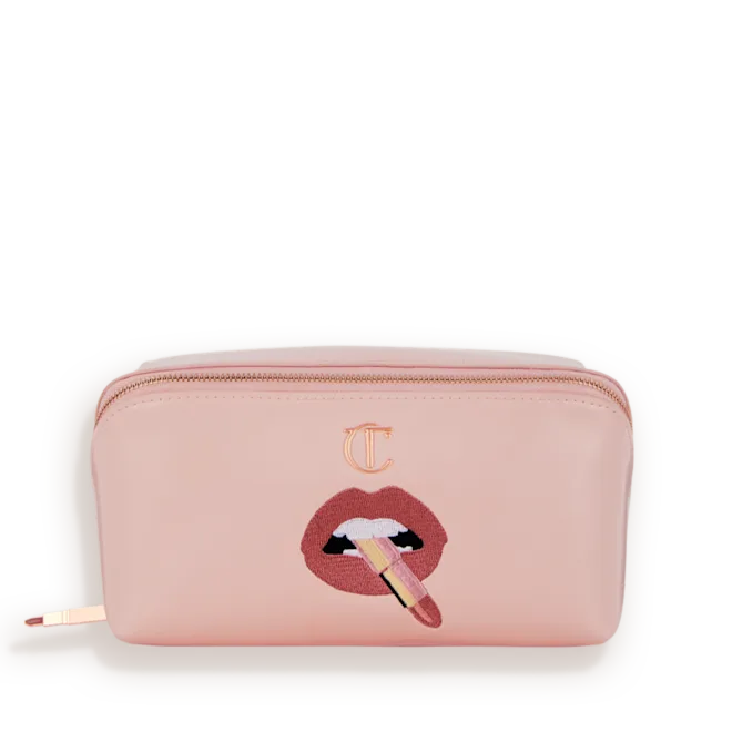 CHARLOTTE TILBURY Pillow Talk Makeup Bag open PILLOW TALK MAKEUP BAG LARGE MAKEUP BAG