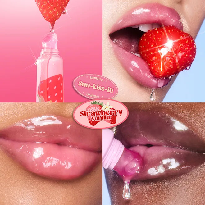 UNREAL LIPS HEALTHY GLOW NECTAR OIL JUICYLICIOUS STRAWBERRY VANILLA