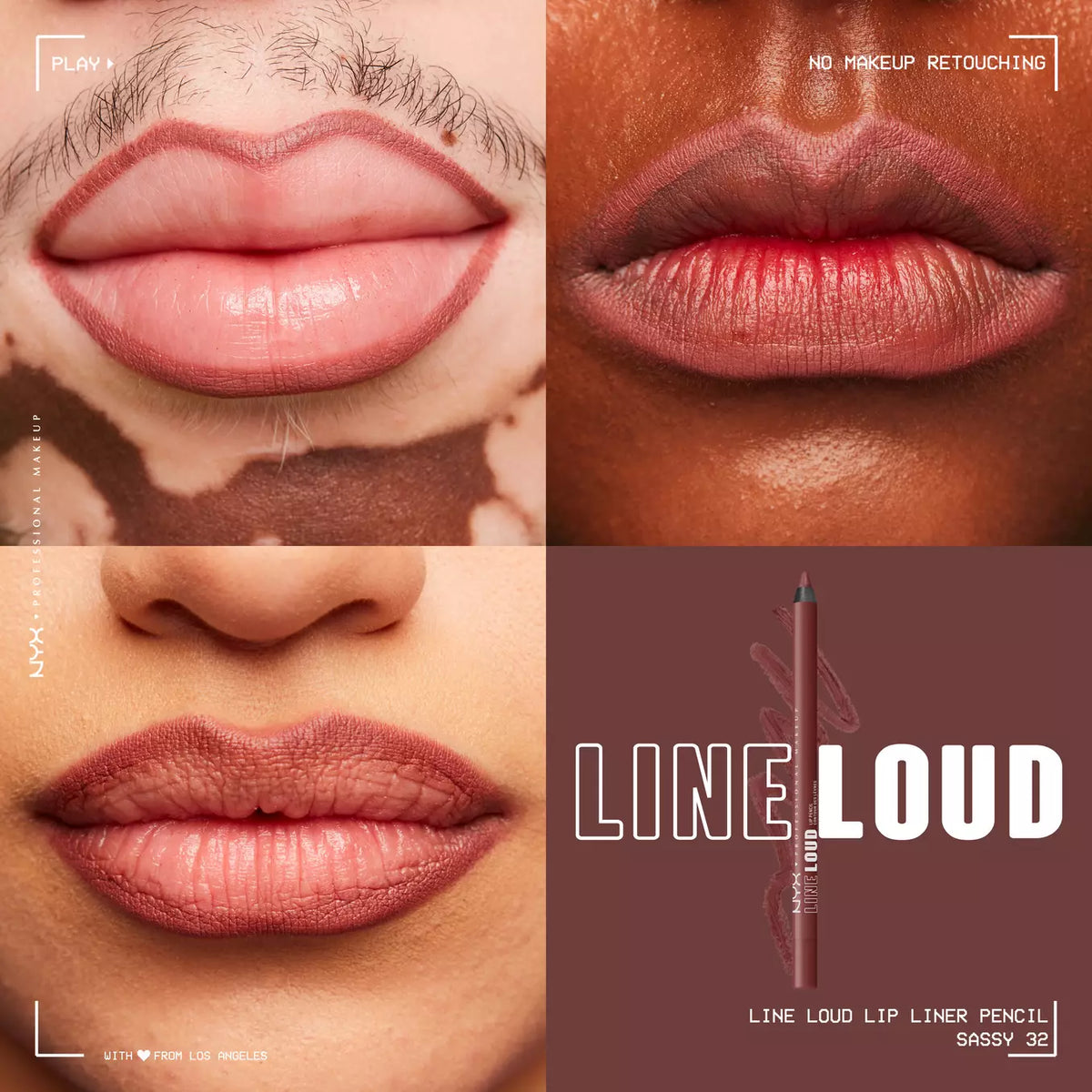 NYX Line Loud Vegan Longwear Lip Liner
Infused With Jojoba Oil + Vitamin E Color: Sassy redish brown