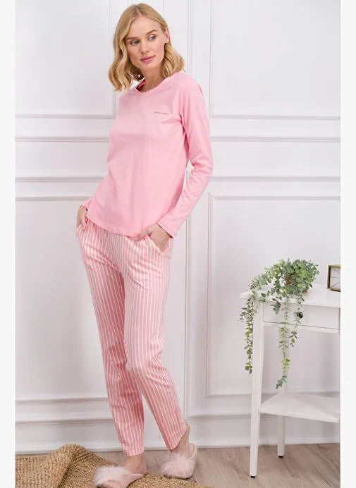 Pierre CardinPink Striped Women's Pajama Set
