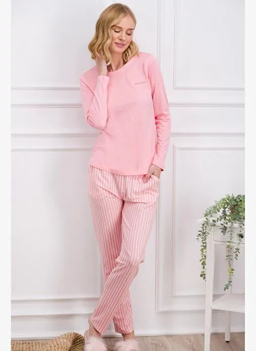 Pierre CardinPink Striped Women's Pajama Set