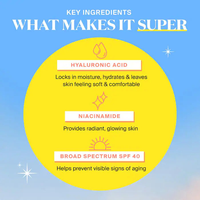 Supergoop! 
Glowscreen SPF 40 Sunscreen with Hyaluronic Acid + Niacinamide COLOR: Golden Hour / 50 mL - bronze