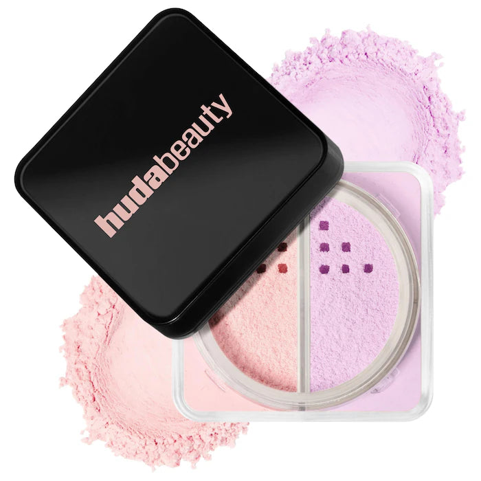HUDA BEAUTY 
Easy Bake Blurring Loose Baking & Setting Powder Color: Cherry Lilac - cherry blossom cake (sheer soft pink) & lilac muffin (soft-cool toned lilac)