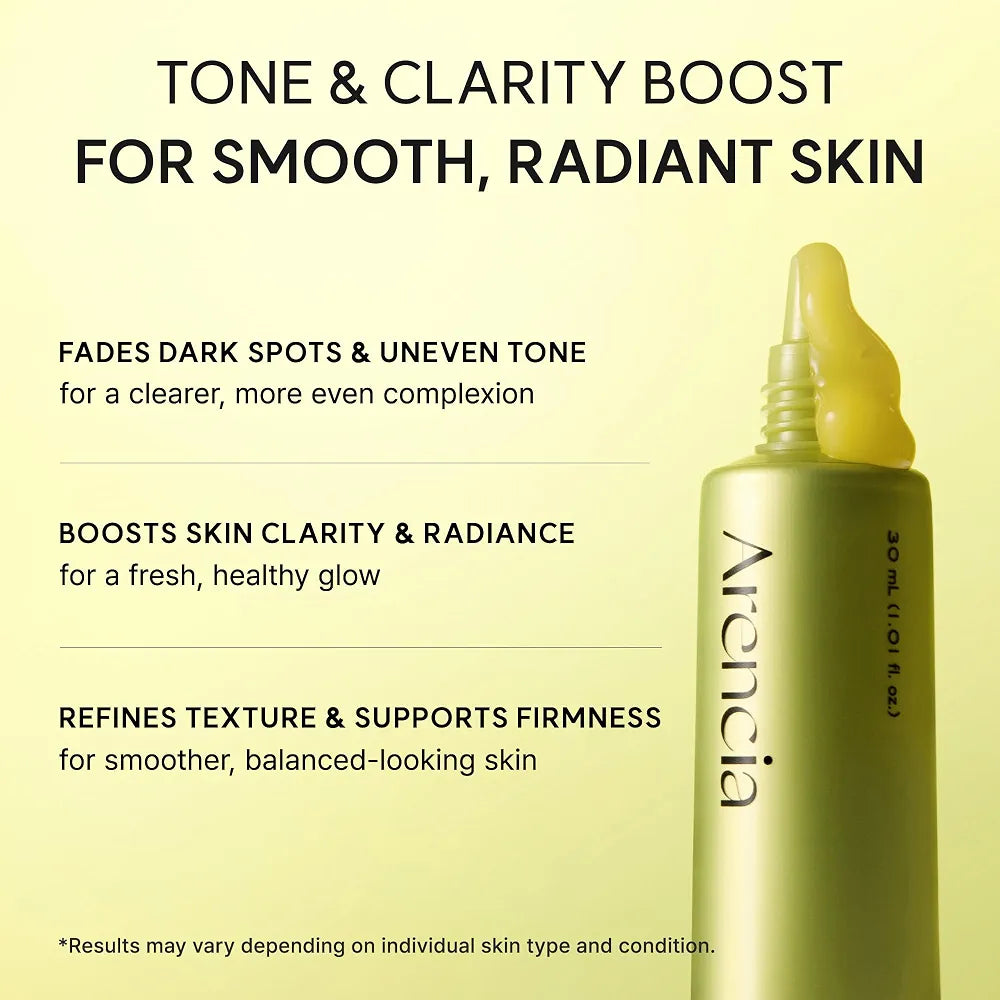Arencia Vitamin C Booster Shot Serum with Glutathione, Niacinamide and Vitamin E for Dark Spot Care, Fine Lines & Wrinkles, Glass Skin, Korean Skincare 30ml