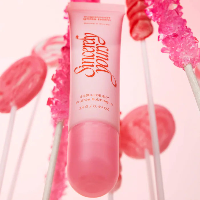 Sincerely Yours 
Sugarcoat Gloss Soothing & Hydrating Lip Balm.  Color: BubbleberryNew