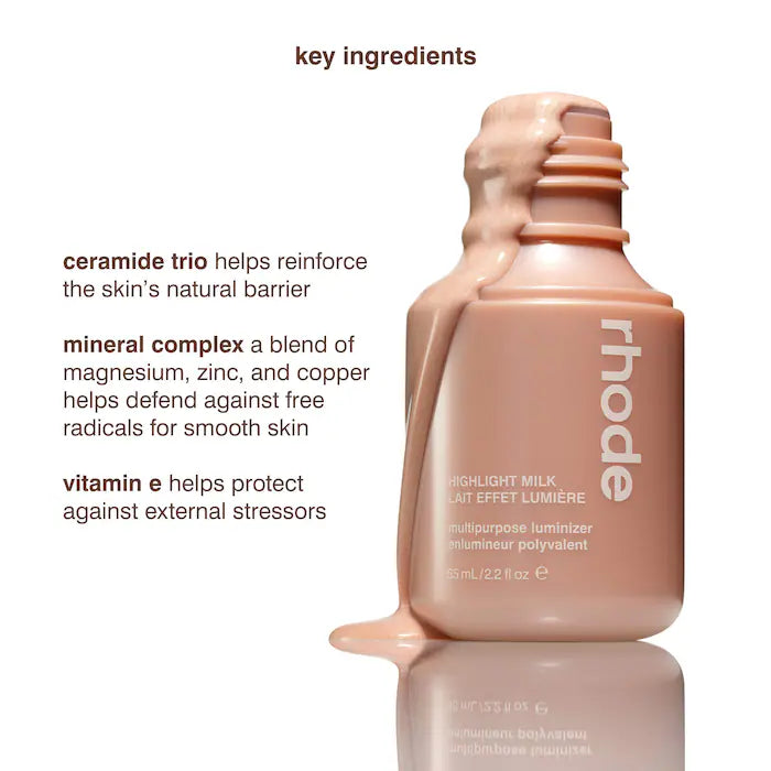 rhode 
Highlight Milk Multipurpose Luminizer Color: 02 - pearly champagne