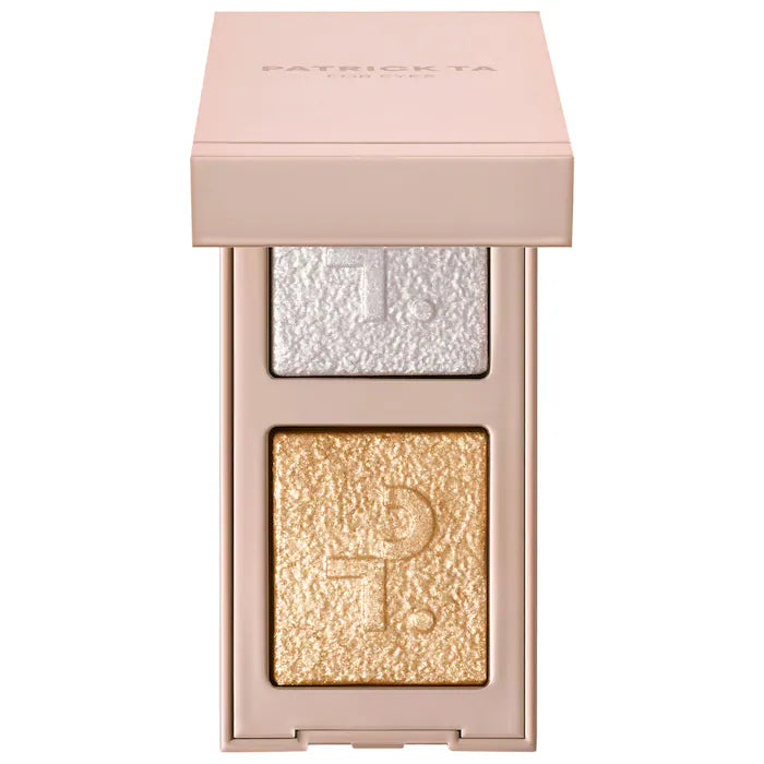 PATRICK TA 
Major Dimension Eye Illusion Eyeshadow Duo Color: We Need Better Lighting - pearl sparkle, golden sparkle