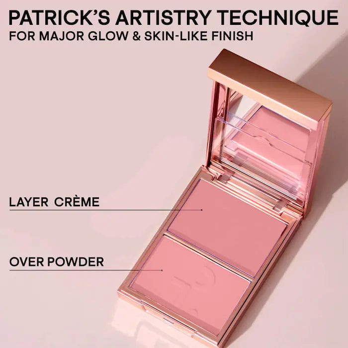 PATRICK TA 
Major Headlines Double-Take Crème & Powder Blush Duo Color: Out Of Office - cool pink
