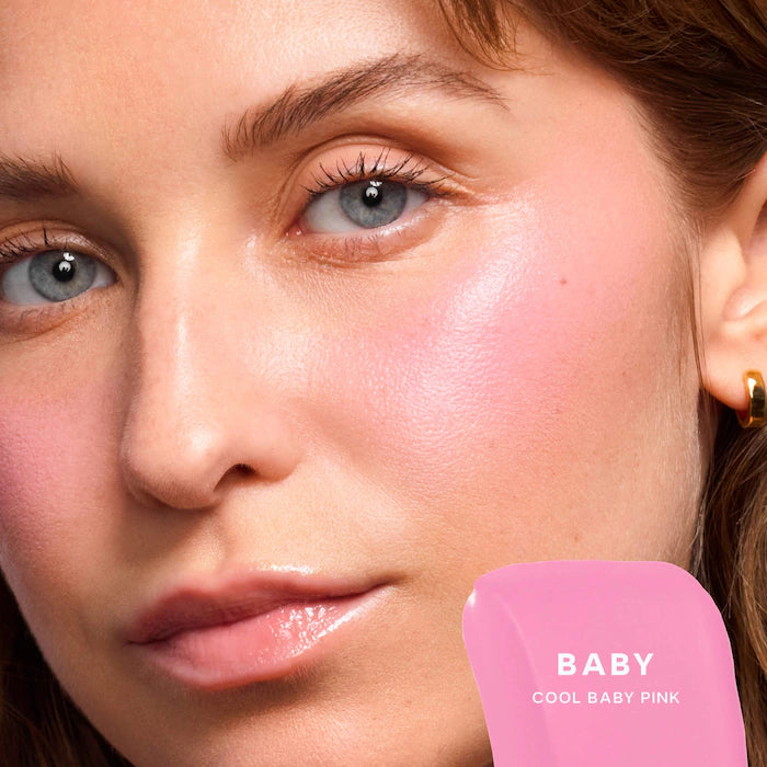 Saie 
Mini Dew Blush Liquid Cream Blush-Color: Baby - cool baby pink