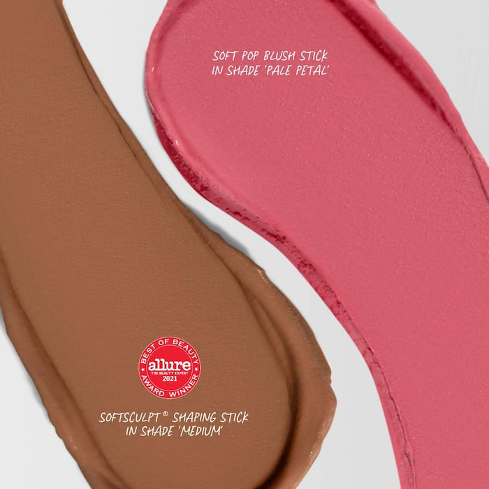 MAKEUP BY MARIO MINI SOF BLUSH STICK- Color: Medium / Pale Petal - warm golden / soft pink