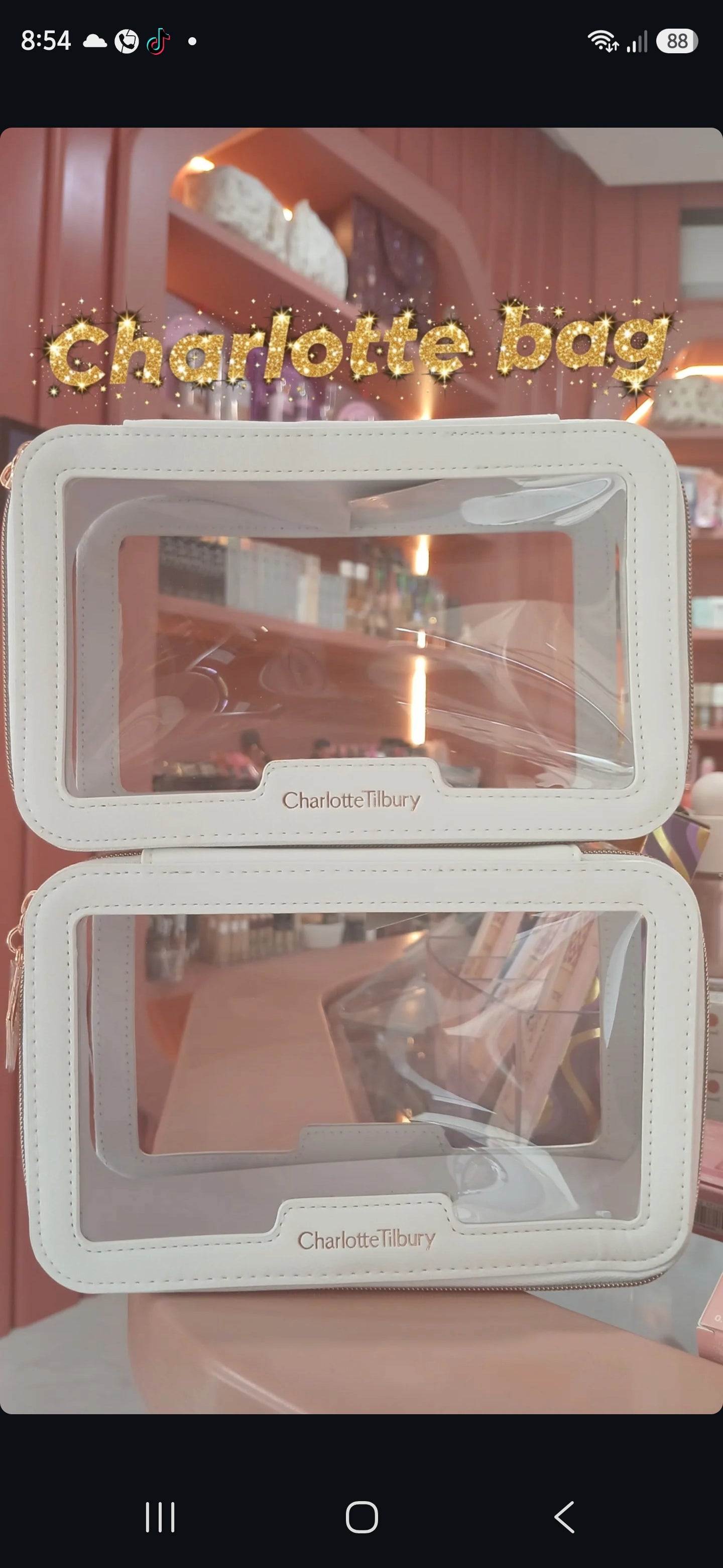 CHARLOTTE TILBURY MAKEUP BAG.           COLOR: White