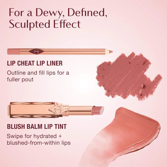 Charlotte Tilbury 
Pillow Talk Long Lasting Blush Balm Sheer Lip TINT Color: Pillow Talk - a sheer nude-pink tint