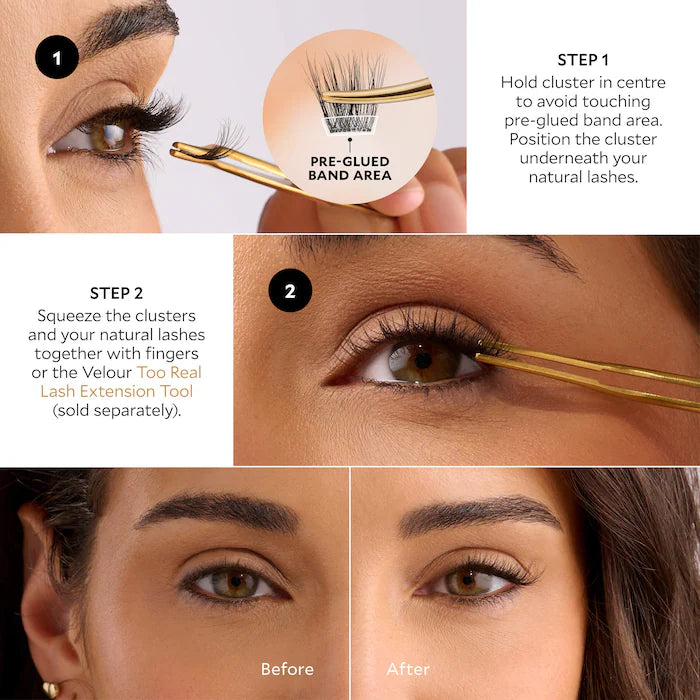 Velour Lashes 
Velour-Xtension Self-Stick Lash Clusters Color: Everyday Natural