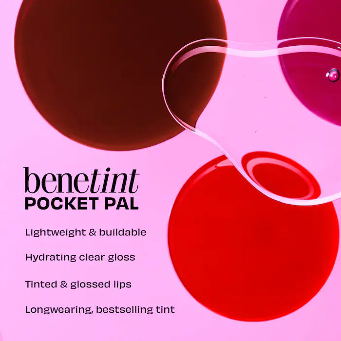 Benefit Cosmetics 
Benetint Pocket Pal Dual-Ended Longwear Lip Stain & Gloss Color: Original Rose - rose-tinted lip stain & clear gloss