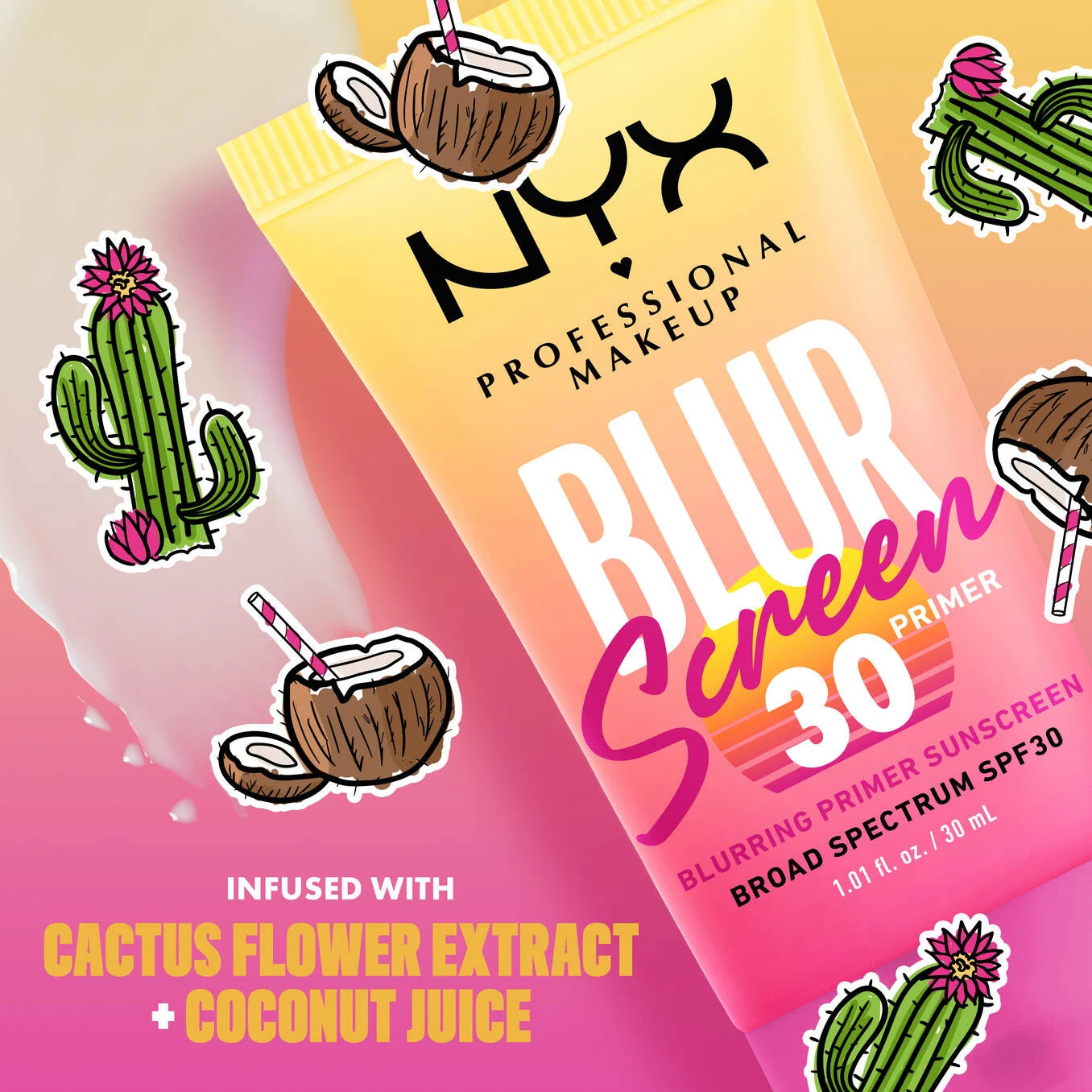 NYX BLURSCREEN SPF 30 PRIMER
A blurring primer sunscreen with no white cast and up to 18h makeup wear