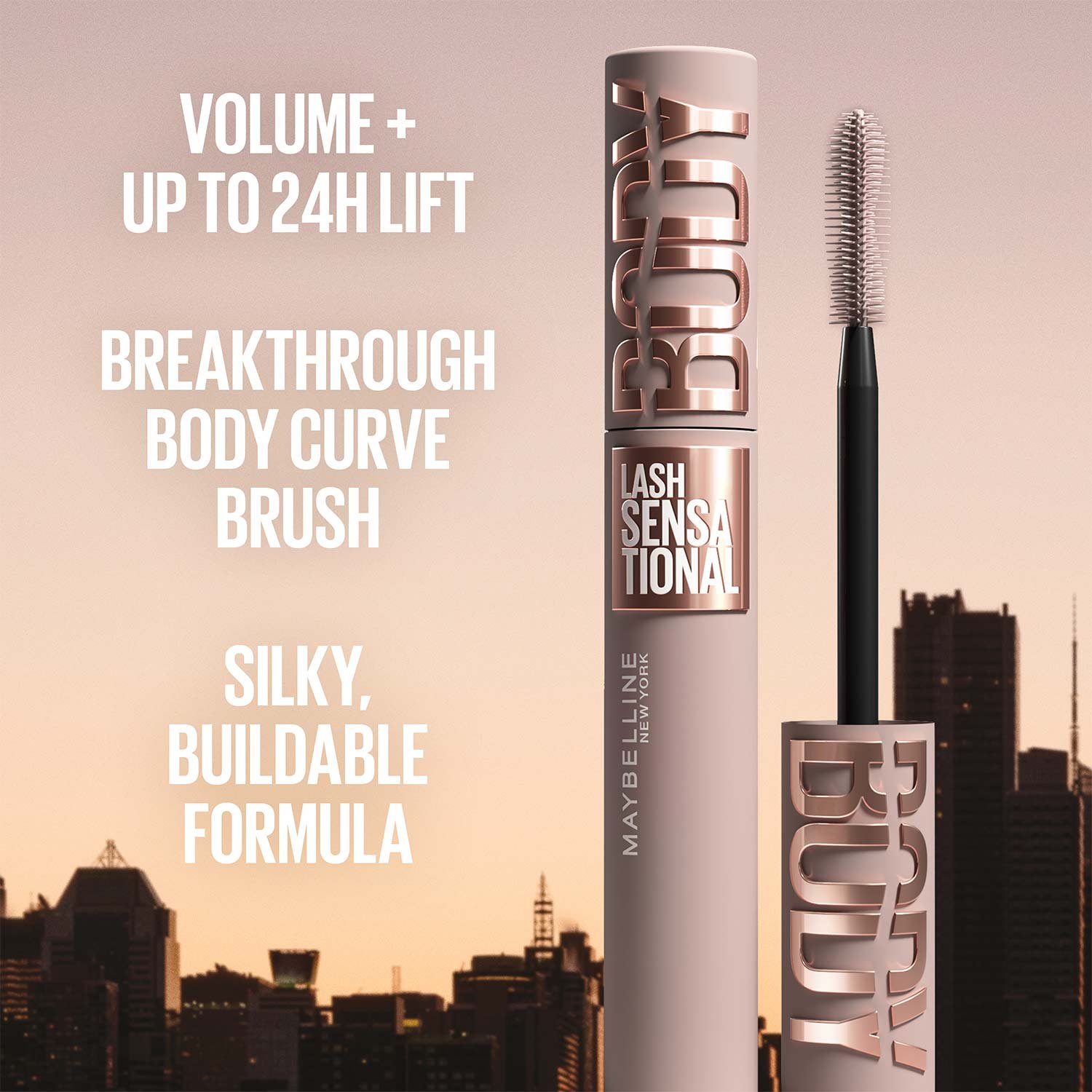 MAYBELLINE Lash Sensational Body™ Full Volume Lifting Washable Mascara
Full body volume. Lashes lifted up to 24HR.