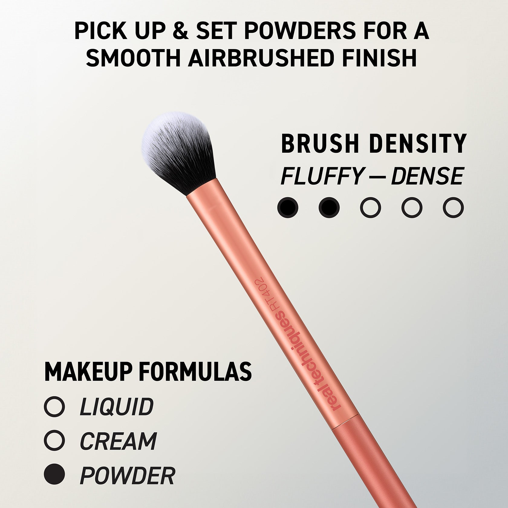 REAL TECHNIQUE Face Base Makeup Brush SetThe Real Techniques Face Base Set includes 4 face makeup brushes designed to stipple, blend and buff makeup for a seamless base.