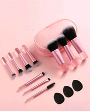 Set of 13 mini makeup  brushes set with a bag