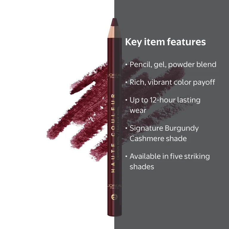 LOREAL BURGANDY CASHMERE KOHL PENCIL 12H WEAR
