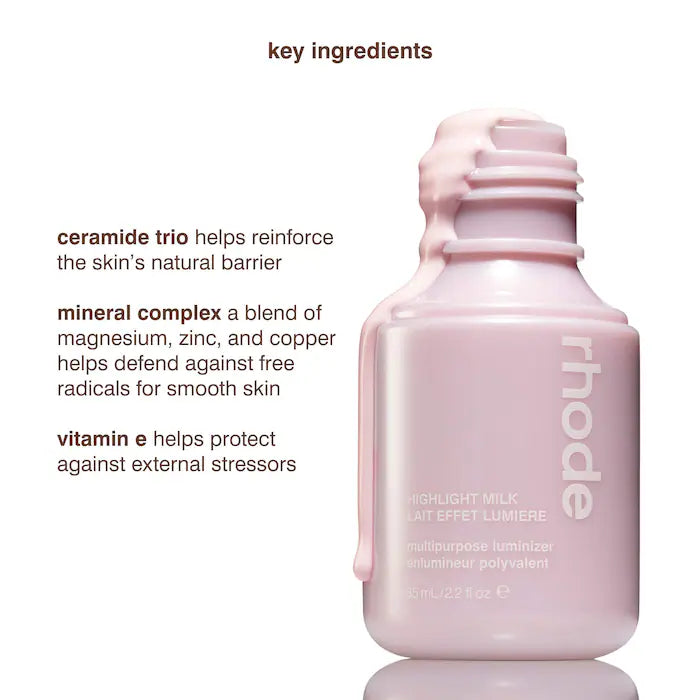 rhode 
Highlight Milk Multipurpose Luminizer Color: 01 - pearly pink