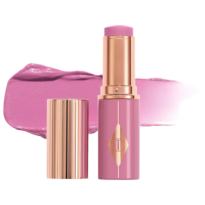 Charlotte Tilbury 
Unreal Lip + Cheek Glow Blush Stick with Hyaluronic Acid. Color: Pretty Glow - dreamy lilac