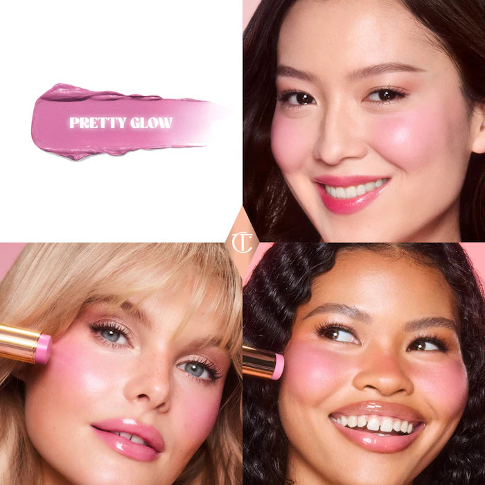 Charlotte Tilbury 
Unreal Lip + Cheek Glow Blush Stick with Hyaluronic Acid. Color: Pretty Glow - dreamy lilac