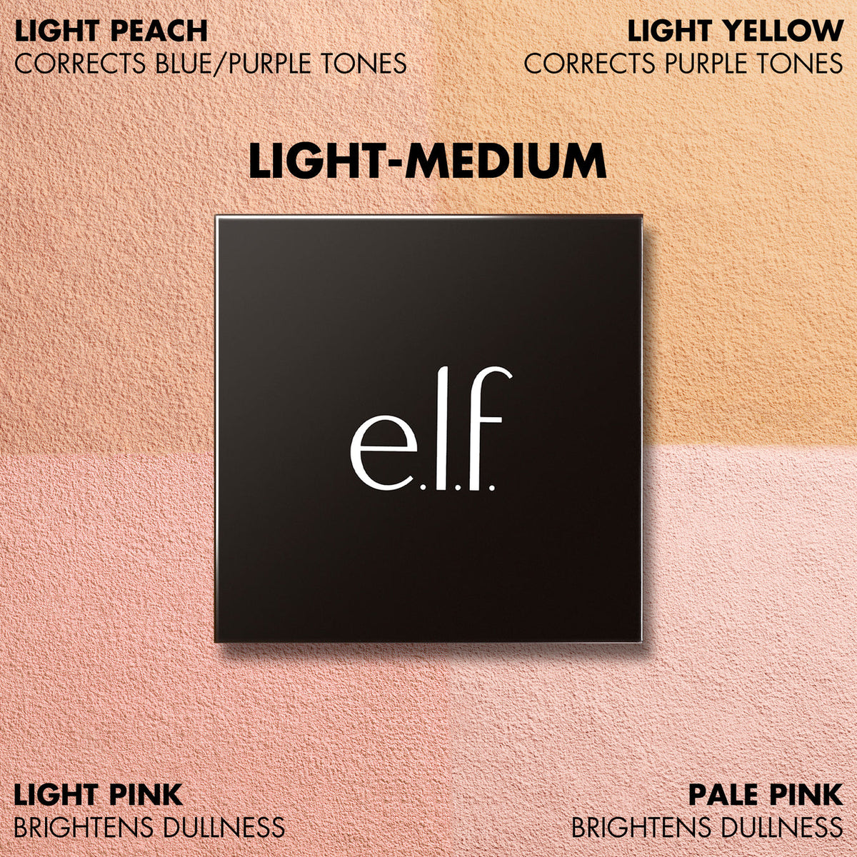 ELF Set It Bright Powder Quad Color: Light Medium