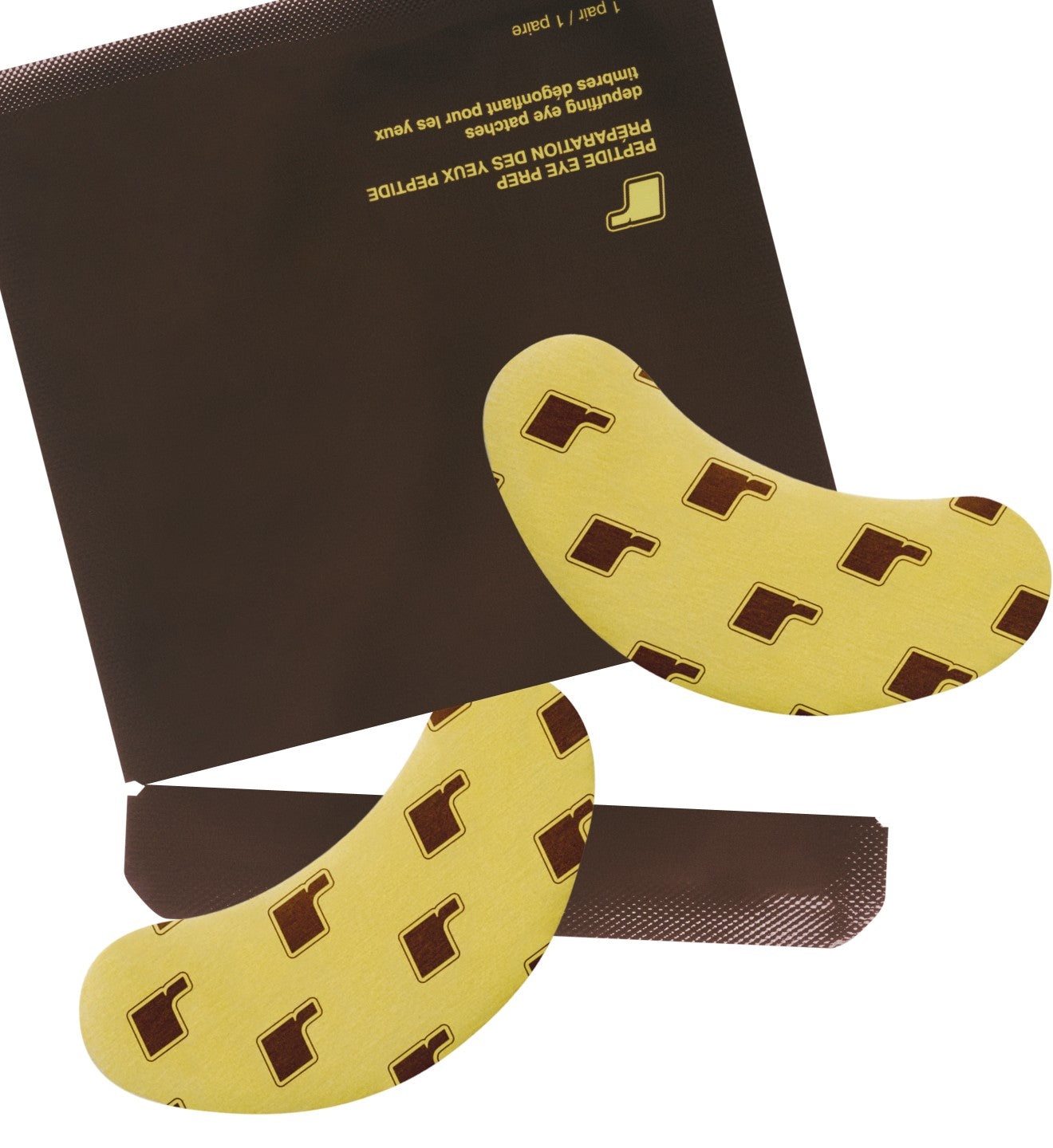 RHODE EYE PATCHES limited edition Banana Peel, the signature rhode logo, and the r icon (exclusive to rhodeskin.com). Includes 6 sets of patches per box