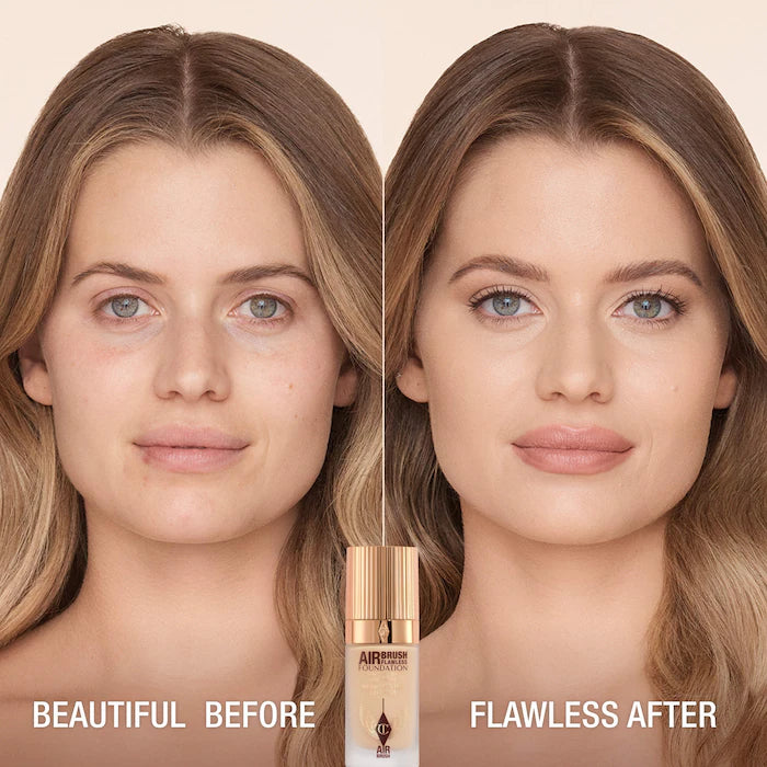 Charlotte Tilbury 
Airbrush Flawless Blurring & Matte Full Coverage Foundation -Color: 4 Neutral - fair with neutral undertones