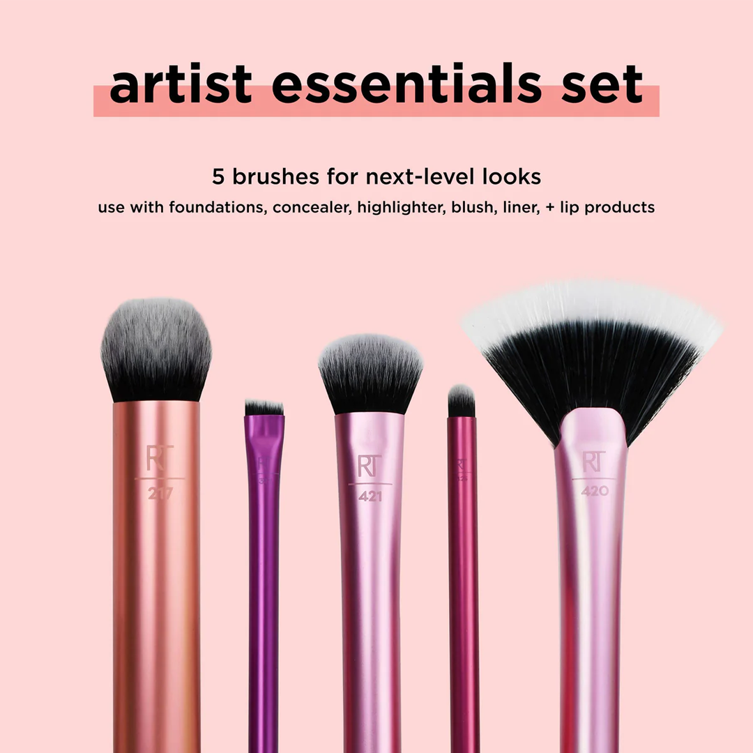 REAL TECHNIQUE ARTIST ESSENTIAL BRUSH SET FACE +EYE+ ChEEK + LIP