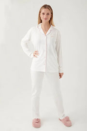 Pierre Cardian Women's Cream Shirt Pajamas