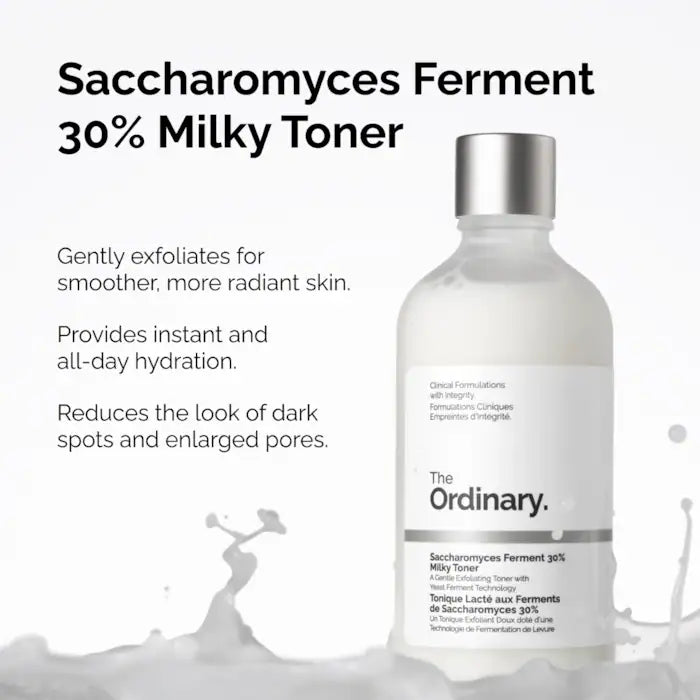 The Ordinary 
Saccharomyces Ferment 30% Milky Toner for Gentle Exfoliation and Hydration