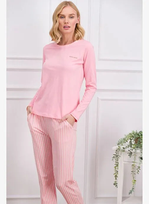 Pierre CardinPink Striped Women's Pajama Set