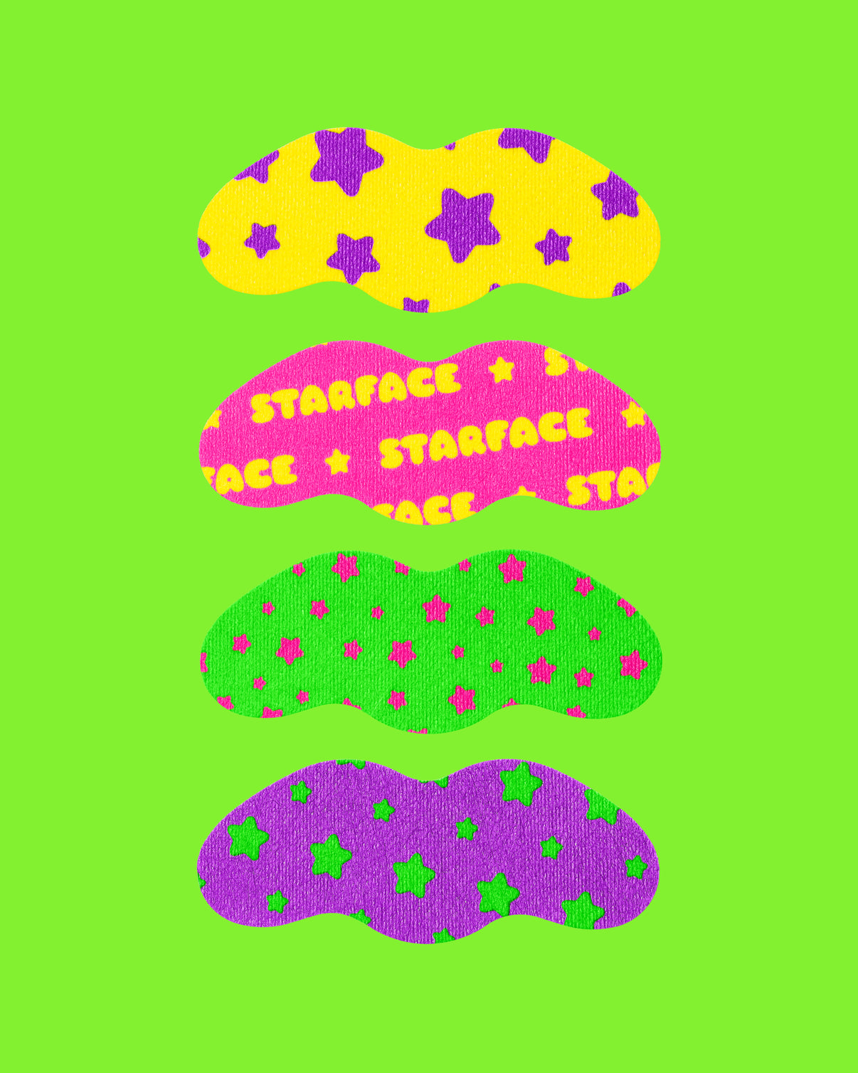 star face  strips unclogs. removes. soothes.
colorful pore strips for removing blackheads and unclogging pores