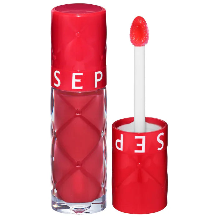 SEPHORA COLLECTION 
Outrageous Plump Intense Hydrating Lip Gloss.    Color: 03 Flame - shimmer free cherry red