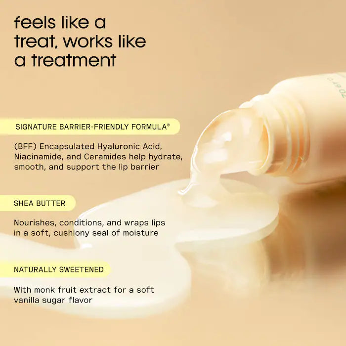 Sincerely Yours 
Sugarcoat Gloss Soothing & Hydrating Lip Balm.  Color: Vanilla