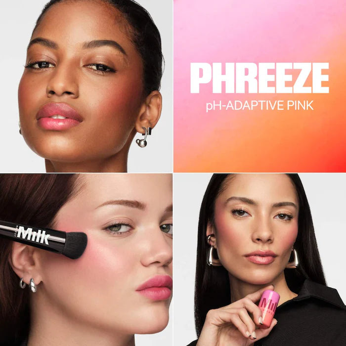 MILK MAKEUP 
Cooling Water Jelly Tint Lip + Cheek Blush Stain.  Color: Phreeze - pH-adaptive pink