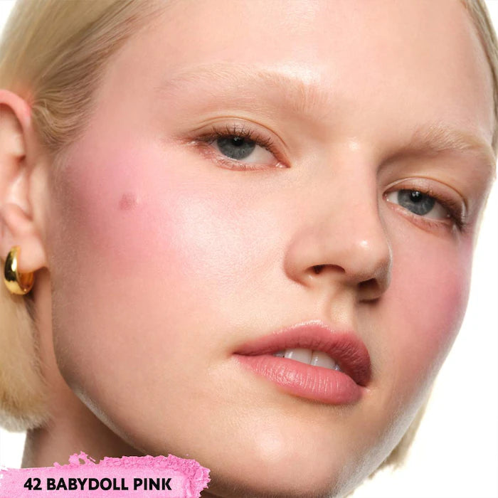 Yves Saint Laurent 
Make Me Blush 24H Buildable Powder Blush. Color: 42 Babydoll Pink - cool baby pink satin